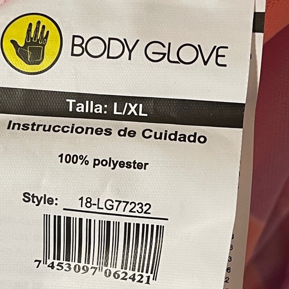 Body Glove Beach Cover Up Dress Orange Pink Psychedelic Pom Pom Trim Mod Large - Picture 7 of 7